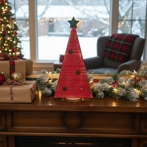 Handmade Rustic Wood Christmas Tree Decor (12" Tall) | Various Styles